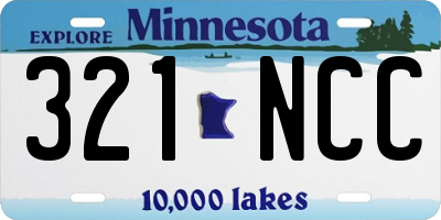 MN license plate 321NCC