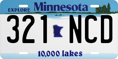 MN license plate 321NCD