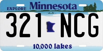 MN license plate 321NCG