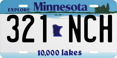MN license plate 321NCH