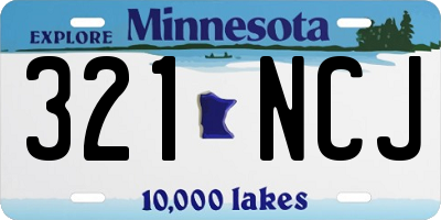 MN license plate 321NCJ