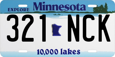 MN license plate 321NCK