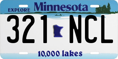 MN license plate 321NCL