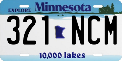 MN license plate 321NCM