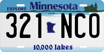 MN license plate 321NCO