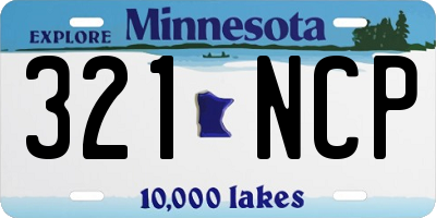 MN license plate 321NCP