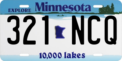 MN license plate 321NCQ