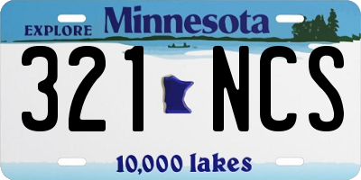 MN license plate 321NCS