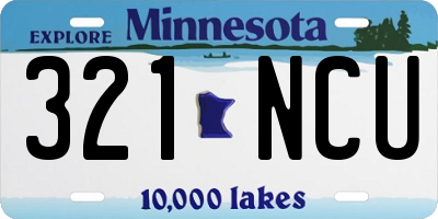 MN license plate 321NCU