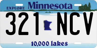 MN license plate 321NCV
