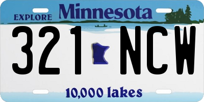 MN license plate 321NCW