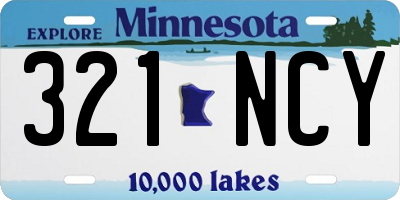 MN license plate 321NCY