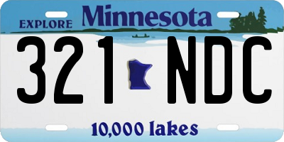 MN license plate 321NDC
