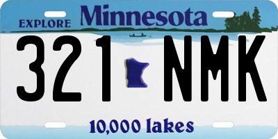 MN license plate 321NMK