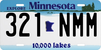 MN license plate 321NMM