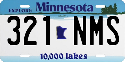 MN license plate 321NMS