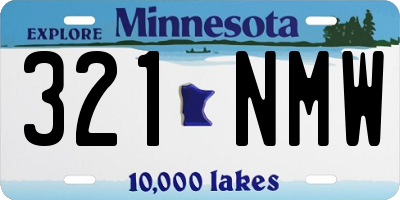 MN license plate 321NMW