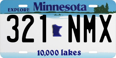 MN license plate 321NMX