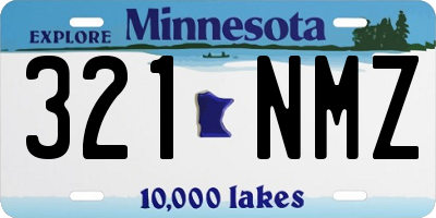 MN license plate 321NMZ