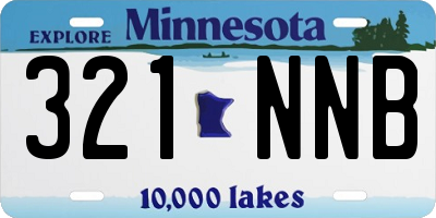 MN license plate 321NNB