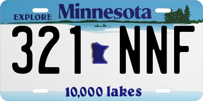 MN license plate 321NNF