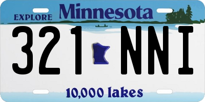 MN license plate 321NNI