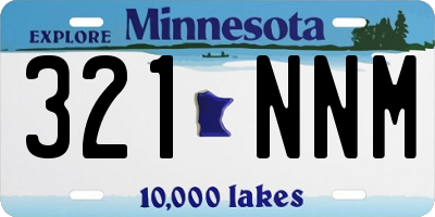MN license plate 321NNM