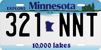 MN license plate 321NNT