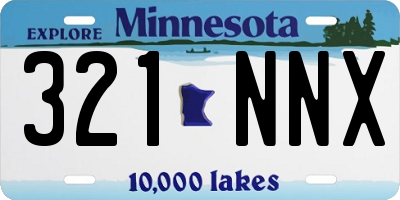 MN license plate 321NNX