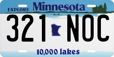 MN license plate 321NOC