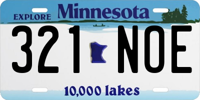 MN license plate 321NOE
