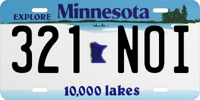 MN license plate 321NOI