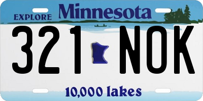 MN license plate 321NOK