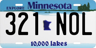MN license plate 321NOL