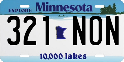 MN license plate 321NON