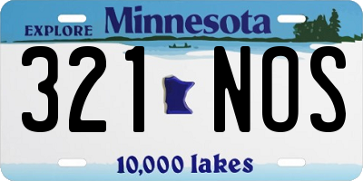 MN license plate 321NOS