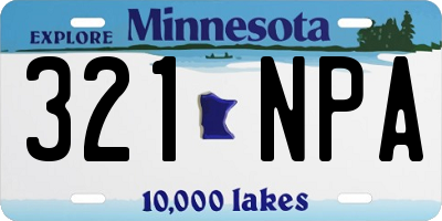 MN license plate 321NPA