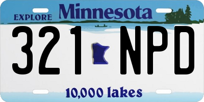 MN license plate 321NPD