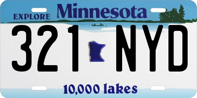 MN license plate 321NYD