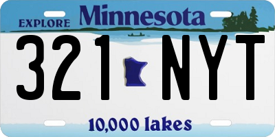 MN license plate 321NYT
