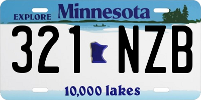 MN license plate 321NZB