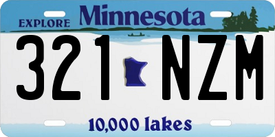 MN license plate 321NZM