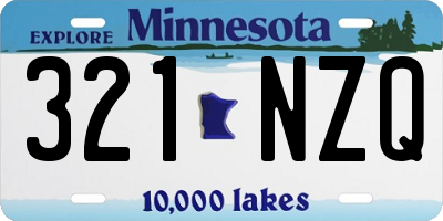 MN license plate 321NZQ