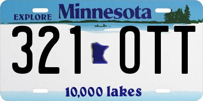 MN license plate 321OTT