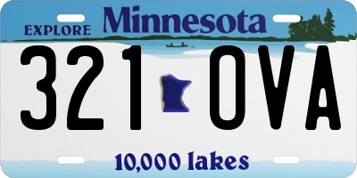 MN license plate 321OVA