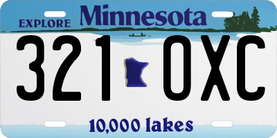 MN license plate 321OXC