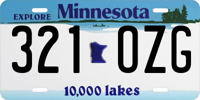 MN license plate 321OZG