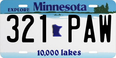 MN license plate 321PAW