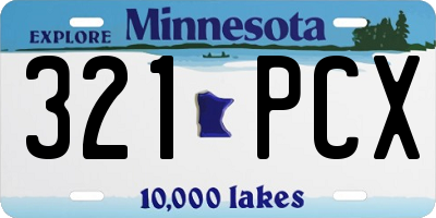 MN license plate 321PCX