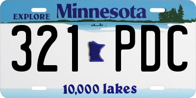 MN license plate 321PDC